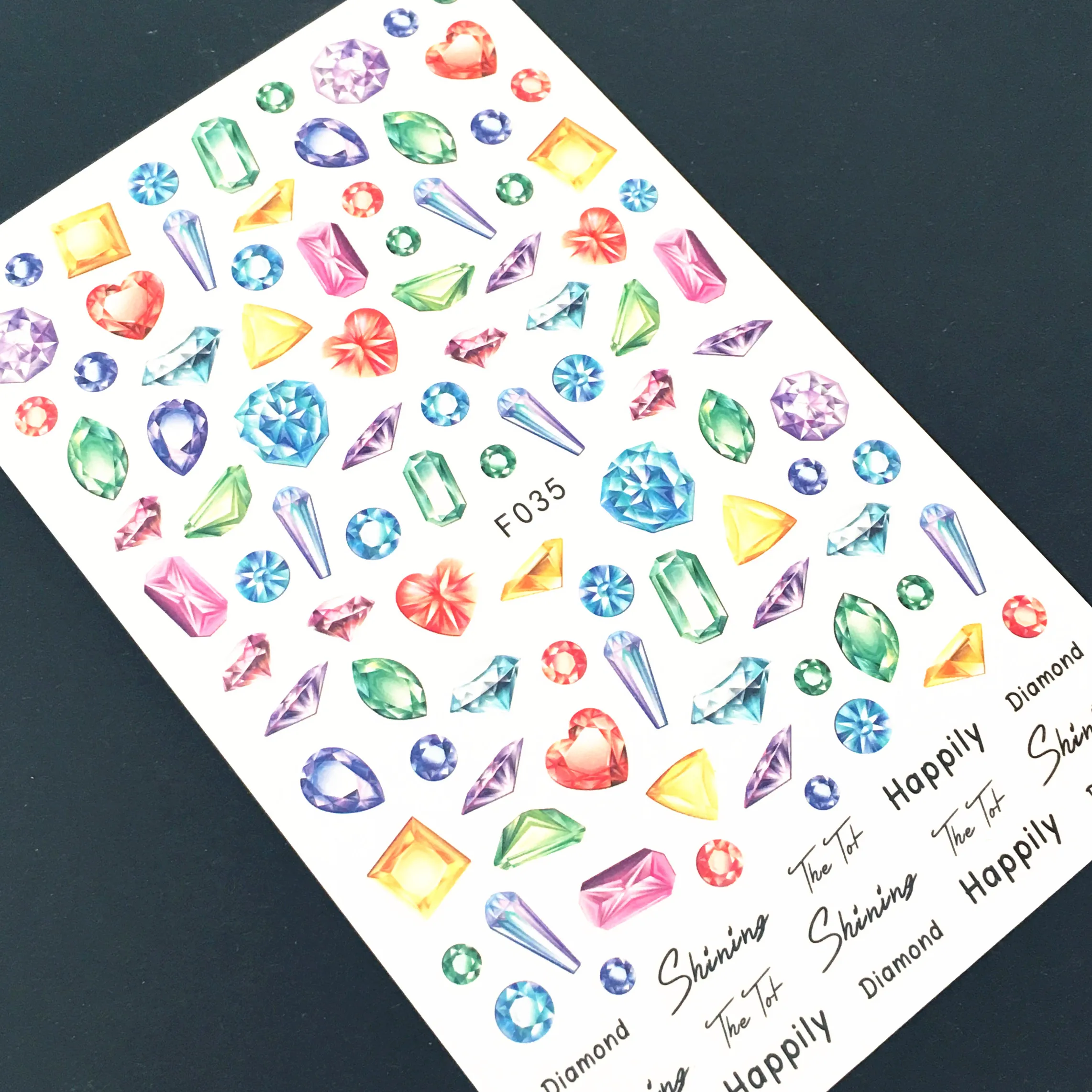 

Newest Jewellery Diamond Design 3D Self Adhesive Back Glue Decal Slider DIY Decoration Tools Nail Stickers F-35