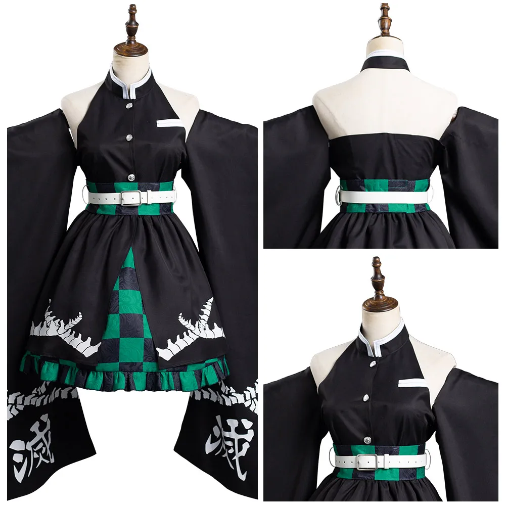 

Anime Demon Slayer Kamado Tanjirou Cosplay Costume Kimono Outfits Halloween Carnival Suit Re-creation Design