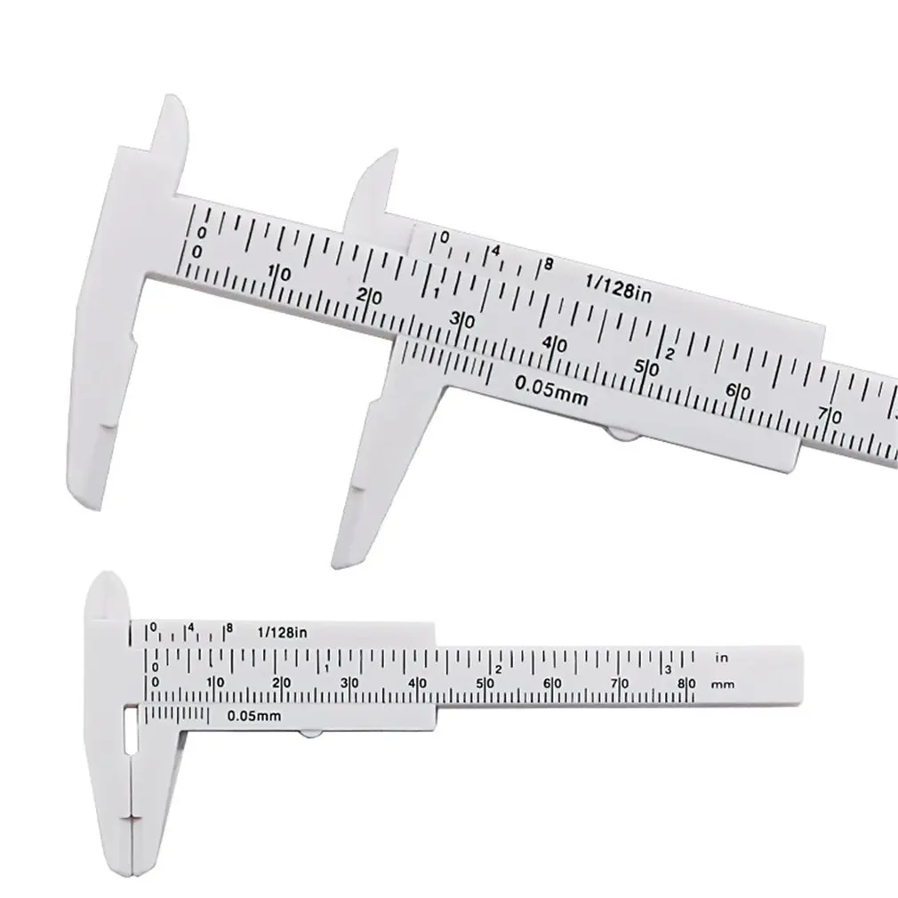 DIY 80mm Mini Plastic Sliding Double Scale Vernier Caliper Depth Diameter Measure Tool Measuring Ruler Micrometer Dropshipping div 0 1mm microscope ocular micrometer slides calibration ruler microscope eyepiece reticle micrometer diameter 19mm 23mm 27mm