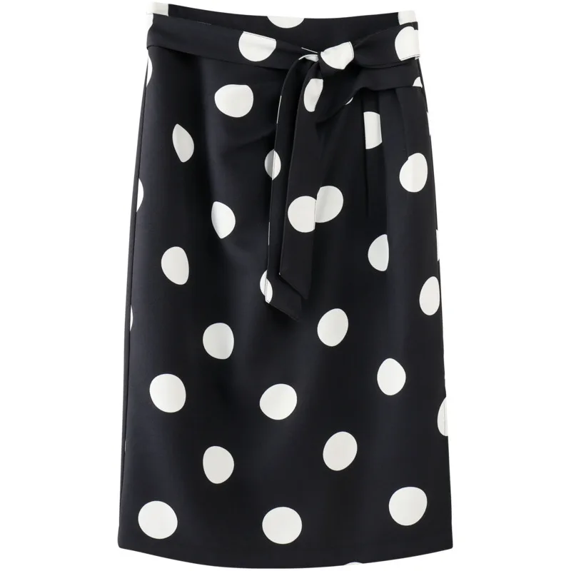 

2021 autumn new brand women's clothing Korean fashion all-match OL professional temperament polka dot package hip lace skirt