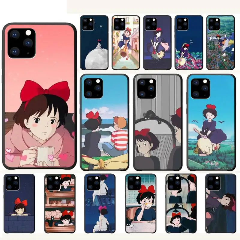 Черный мягкий чехол для телефона с героями мультфильмов Studio Ghibli Kiki чехлы Iphone 5 5s
