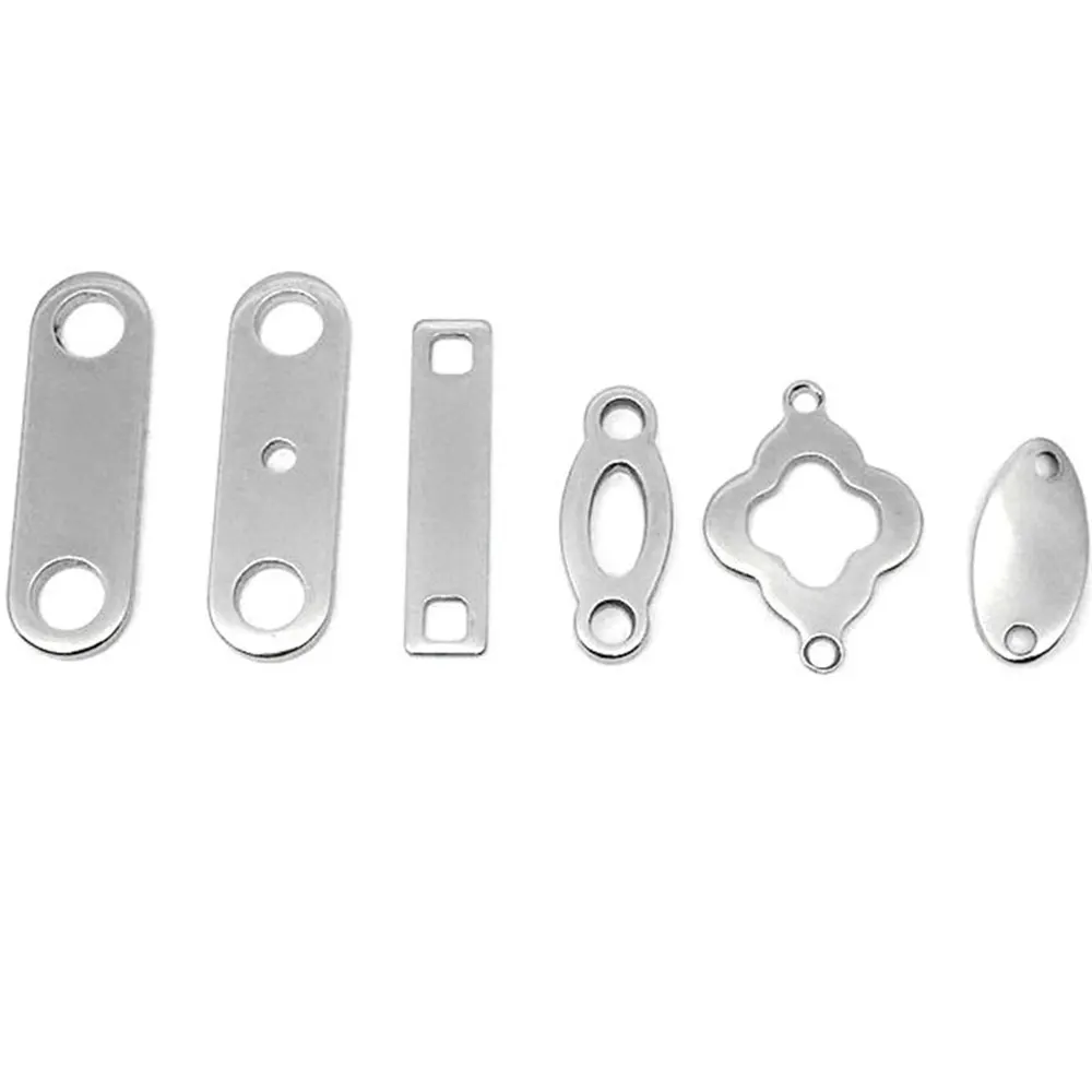 

10pcs No Fade Charms Stainless Steel Small Charms Oval Flower Shape Connector For Diy Jewelry Bracelet Necklace Making Findings
