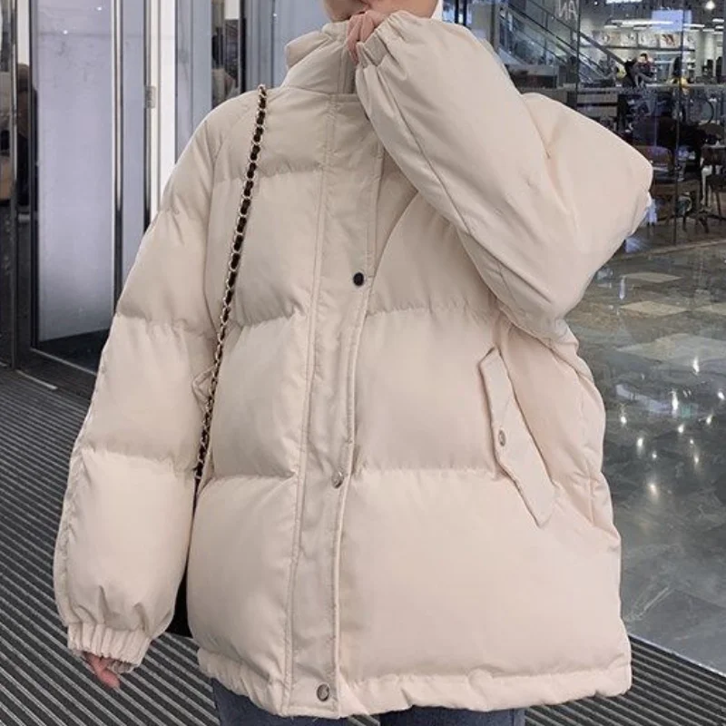 

2021 Women Short Jacket Winter Thick Hooded Cotton Padded Coats Female Korean Loose Puffer Parkas Ladies Oversize Outwear
