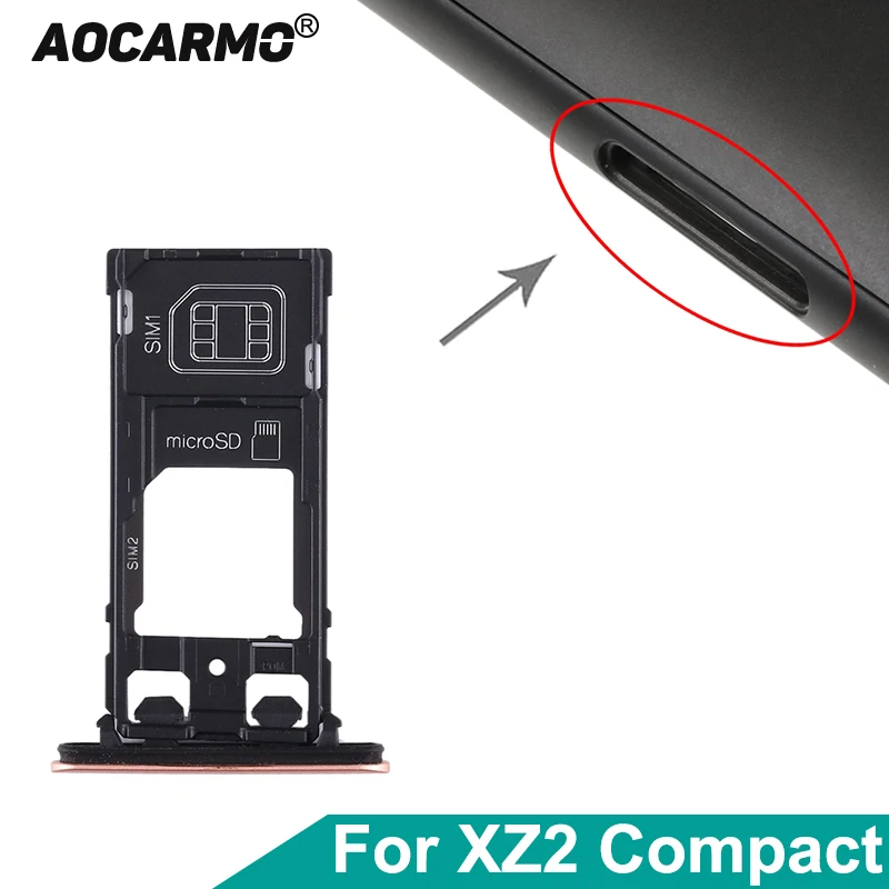 Слот для SIM-карты Aocarmo Micro SD с пылезащитной заглушкой Сменный Чехол Sony Xperia XZ2 Compact