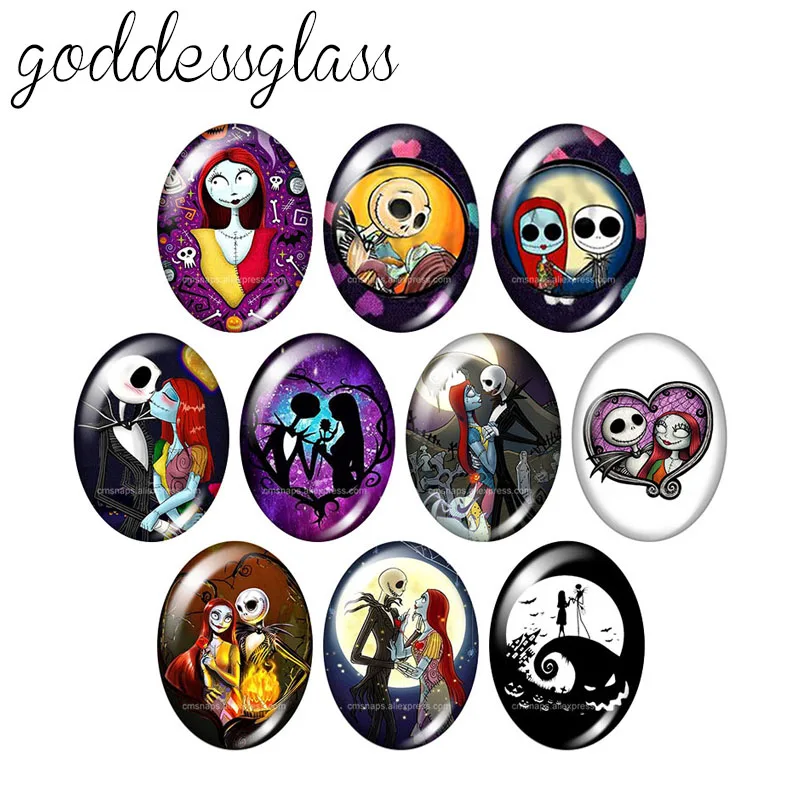 Овальный фото кабошон jack skellington с изображением злого лица 10 шт. смешанный 13x1 8