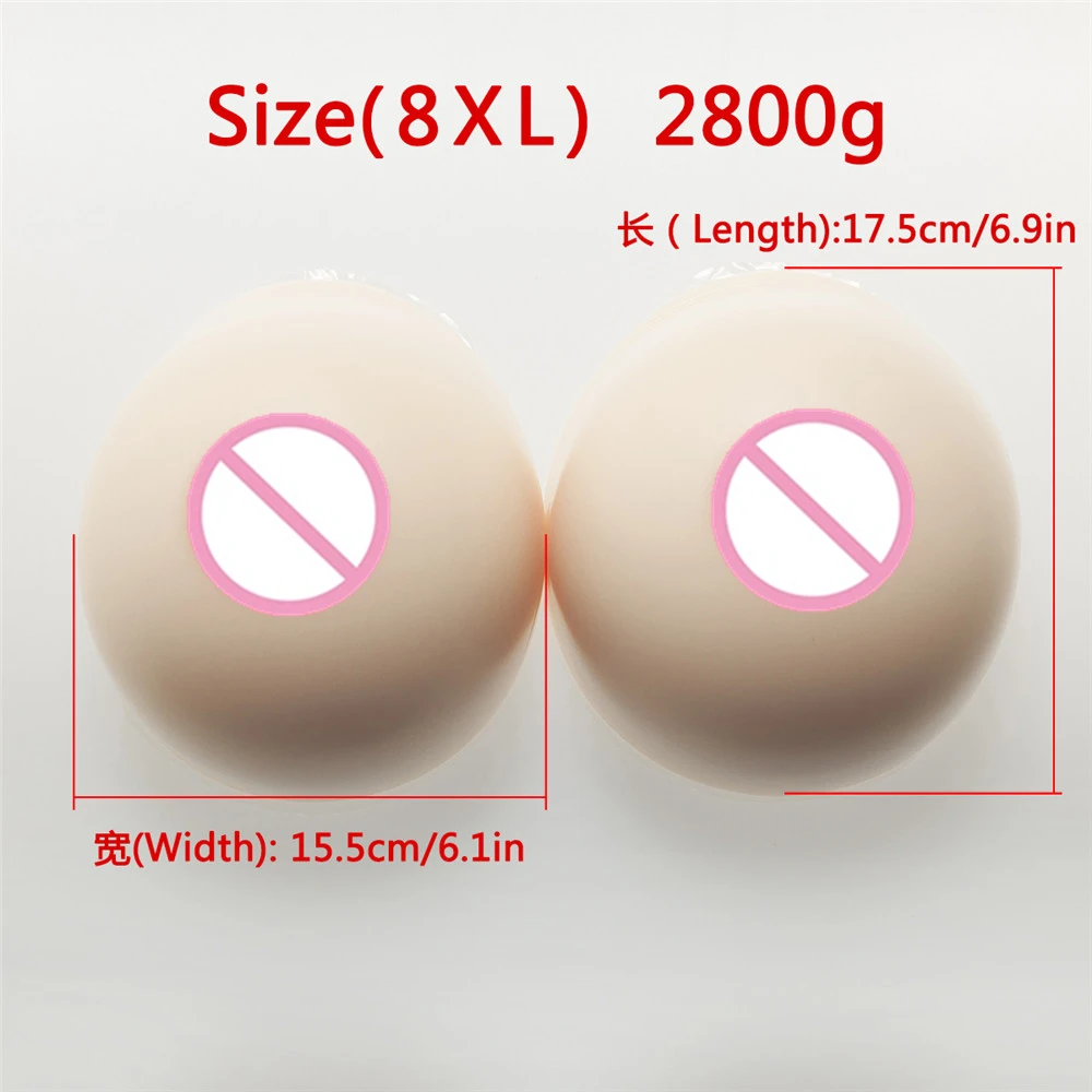 

Shemale White Breast Forms 2800g/Pair Crossdress Drag Queen False Artificial Breasts Boobs Realistic Medical Silicone Breast