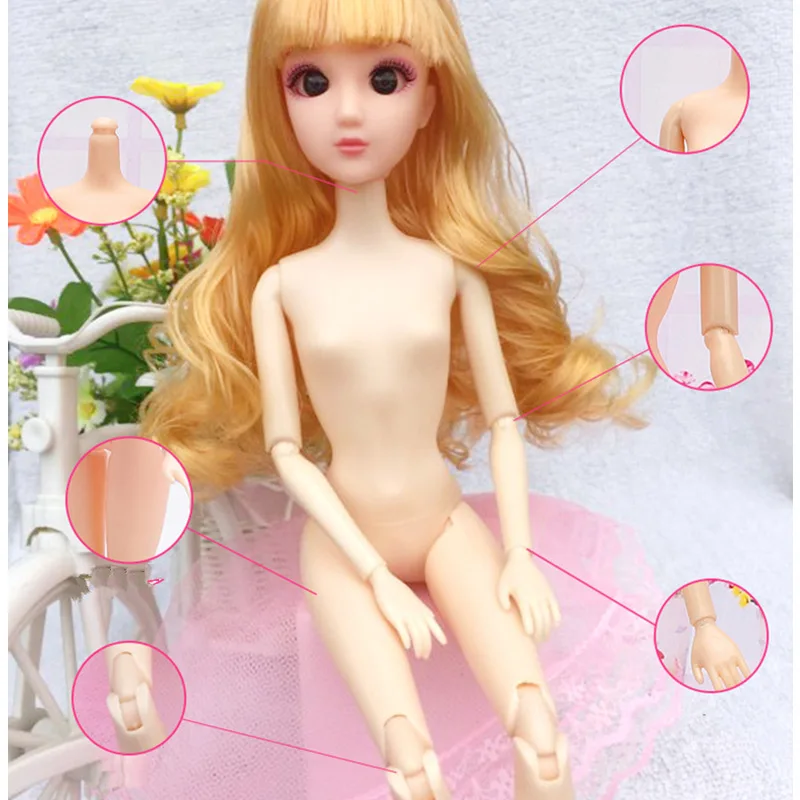 30 см BJD кукла с 3D глазом золотые вьющиеся волосы 12 шарнирных платьев принцесса