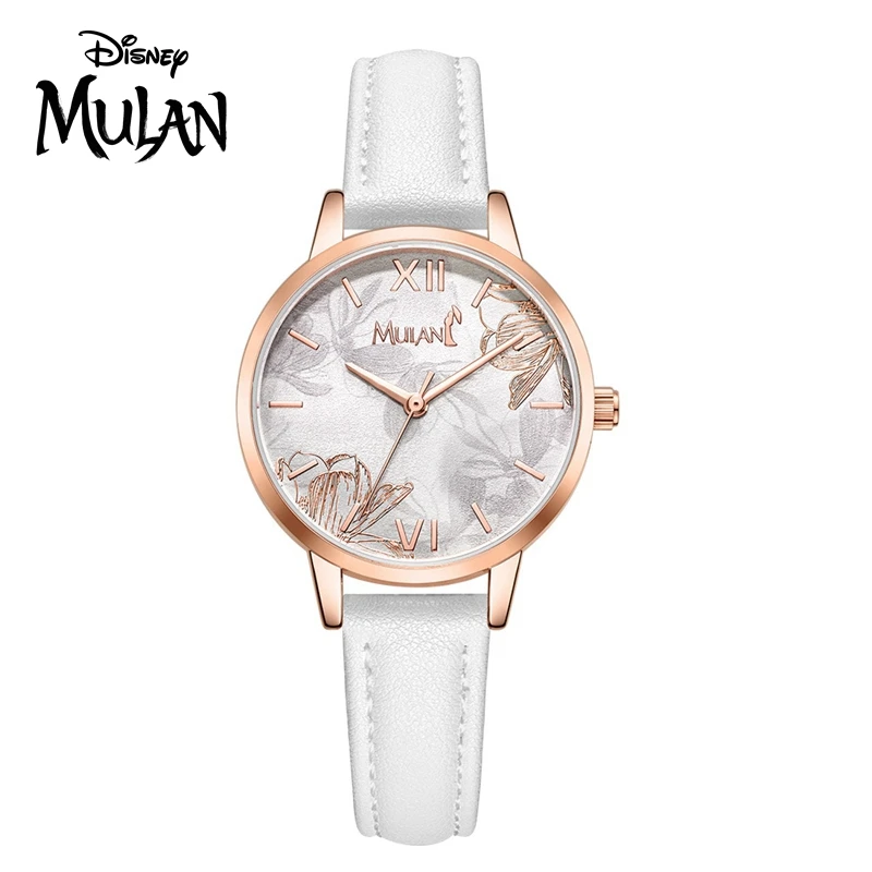 

New Women MULAN Princess Girl Fashion Casual Wrist Watch Luxury Lady Stainless Steel Mesh Band Leather Strap Woman Clock Watches