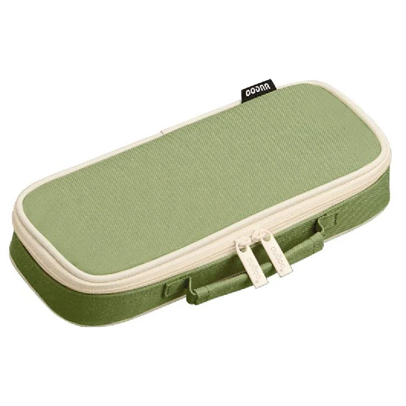 

ANGOO 2 Pcs Pencil Case Large Capacity Students Portable Pen Case Multi Pencil Bag with Zipper, Navy Blue & Green