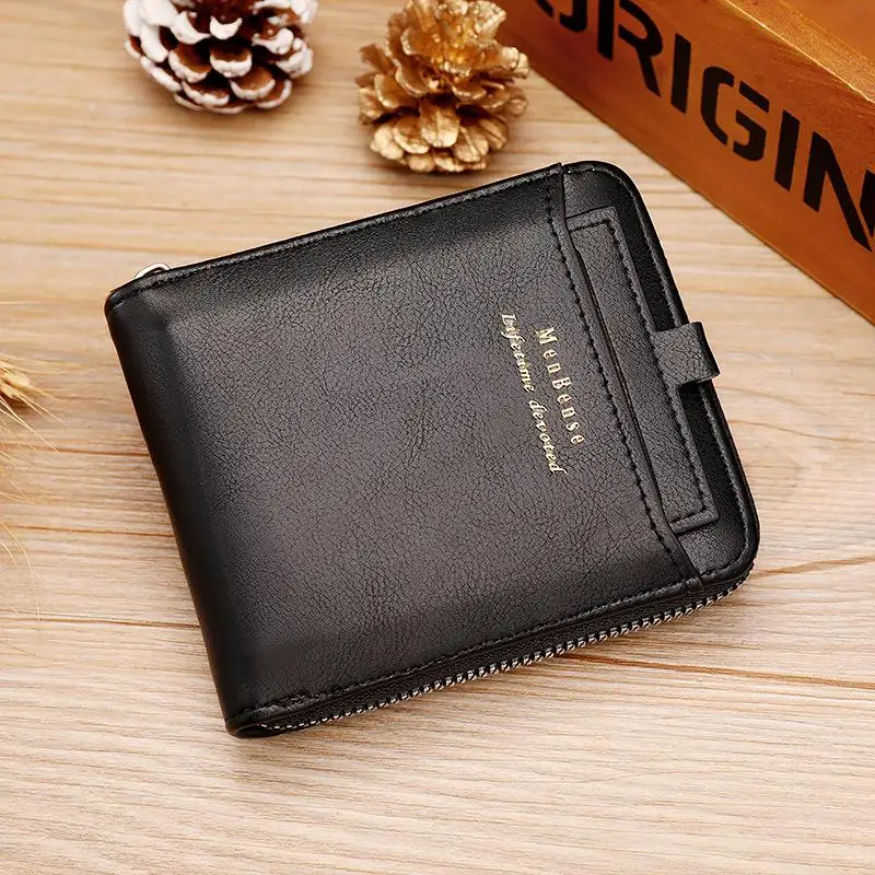 

New Brand Wallet Men Business Purse Men cartera Draw card Clutch Bag Coin Wallet Zipper Short Men Wallet porte feuille hommes