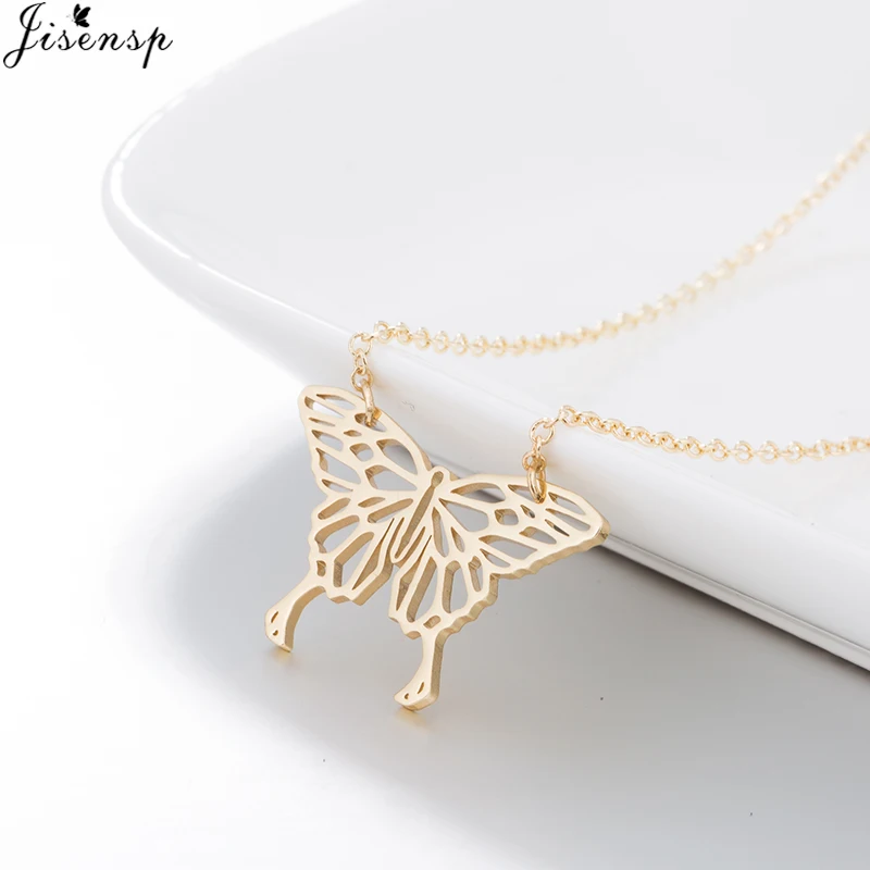Jisensp изящный Лев Слон бабочка кулон ожерелье для женщин оригами животное чокер из