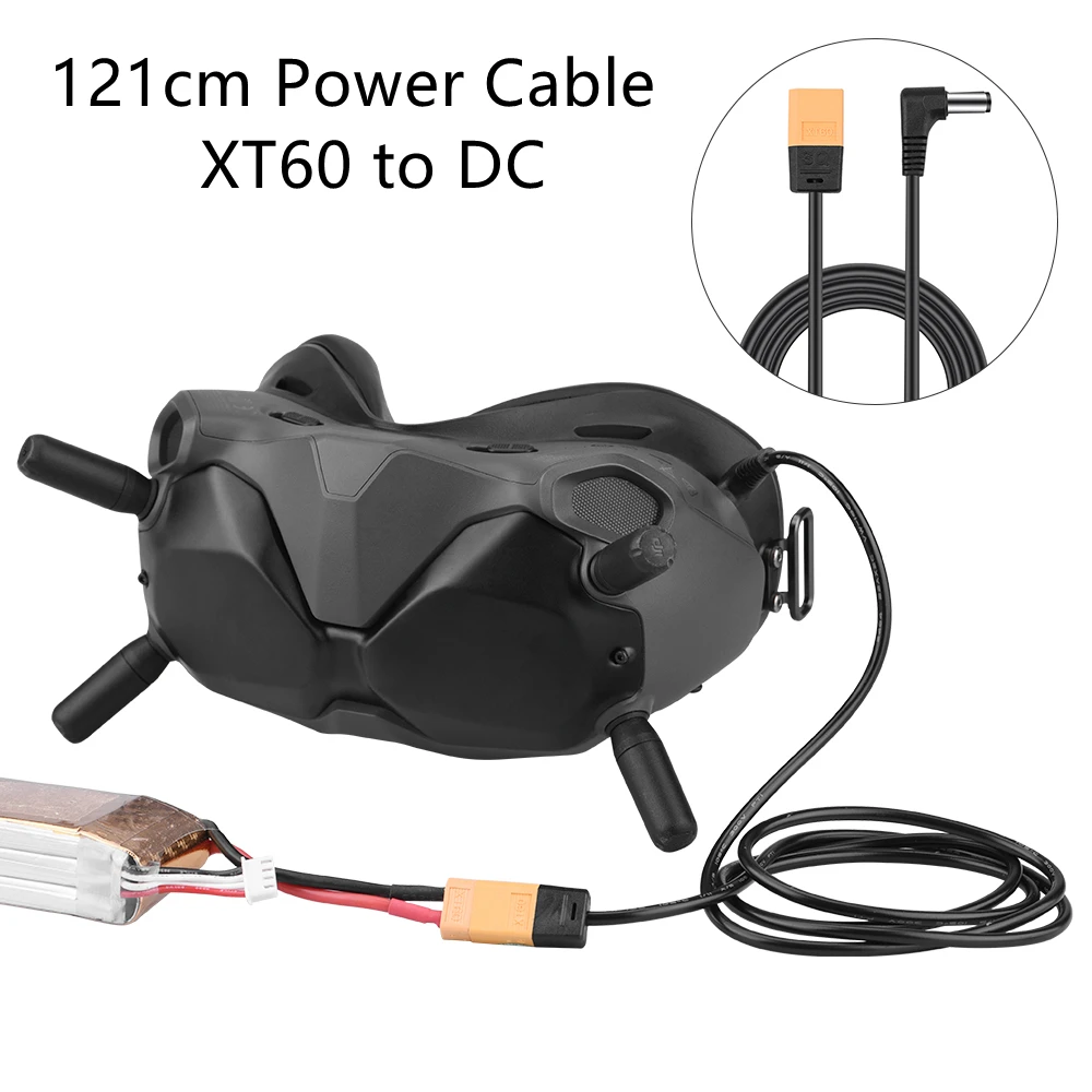 

for DJI FPV Goggles V2 XT60 Power Cable XT60 to DC Charge Connetor Line for DJI FPV Combo RC Drone Glasses Accessories