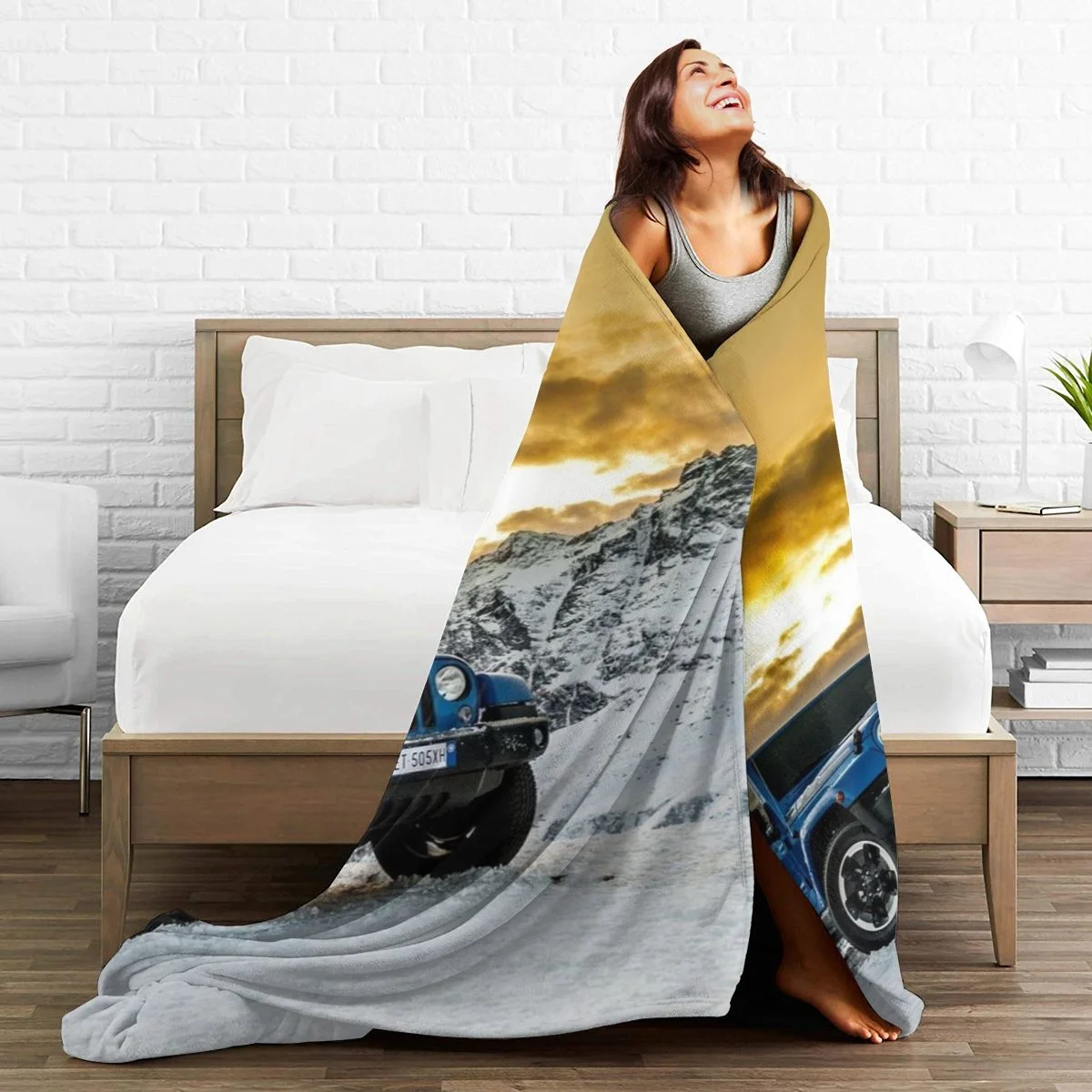 Фланелевое бархатное плюшевое одеяло Jeep покрывало для дивана с 3D принтом