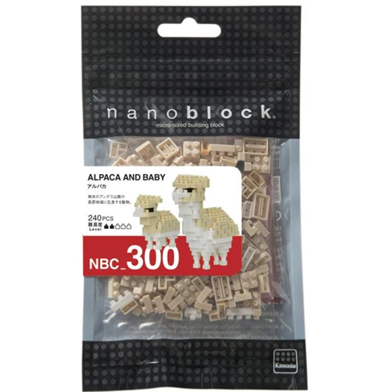 Новый Nanoblock Kawada Альпака и ребенок 240 шт. строительные блоки искусственные Смешные