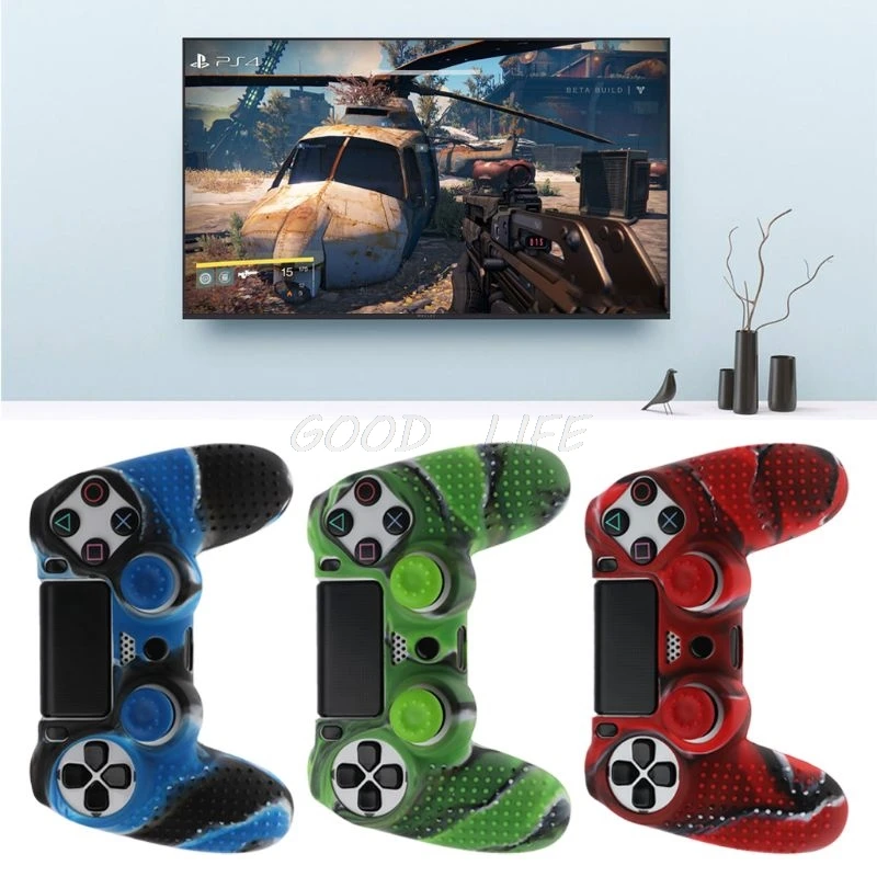 Противоскользящий силиконовый чехол-накладка с рукояткой для Playstation PS4 контроллер с 2 джойстиками Защитная крышка s Au13 19