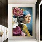 Vermeer Famou Девушка жемчужные серьги молочная горничная Картина на холсте настенные художественные плакаты печатные настенные картины для гостиной дома