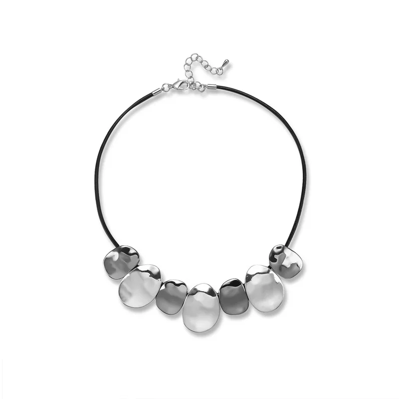 Женское Ожерелье чокер с овальным кулоном неправильной геометрической