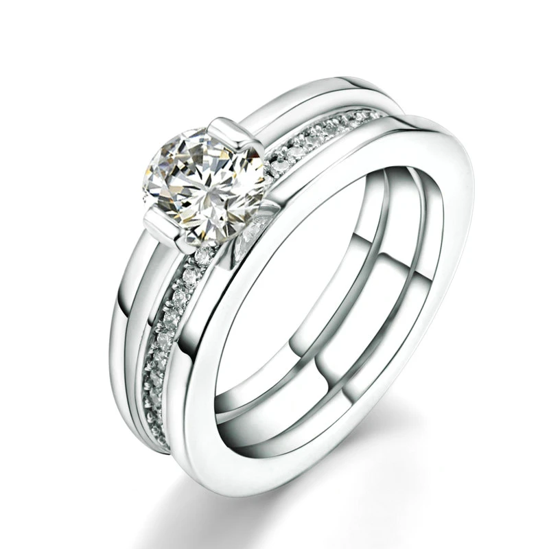 TENGTENGFIT 18K Платиновое Покрытие Круглый Кубический цирконий подвижные кольца для