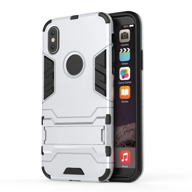 

Iphone Case Suitable for Iphone11Pro Max Iron Man Invisible Bracket Mobile Phone Case 7Plus All-Inclusive Armor Anti-Fall Sleeve