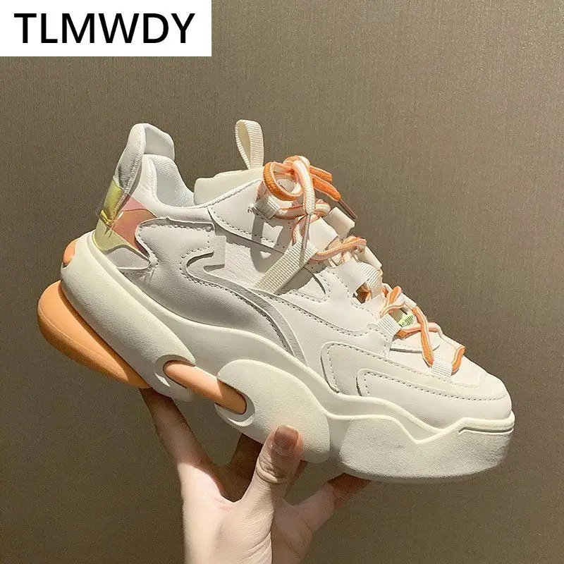 

2021 New Women's Sneakers Thick-soled Vulcanized Shoes Luminous Sequin Shoes Dad Shoes Women's Casual Comfortable Running Shoes