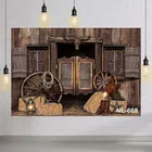 Фон для фотосъемки с изображением Дикого Запада, ковбойской фермы, сарая, стоя сена, деревенский фон для фотобудки