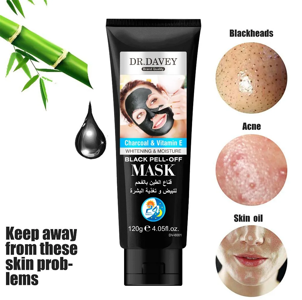Черная маска DR. DAVEY очищающая кожу от бамбукового угля для удаления угрей