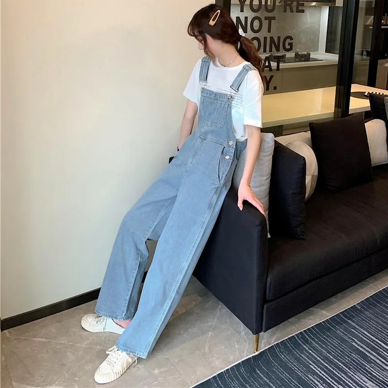 

Jumpsuits Women Loose Simple Teens Basic Office Lady High Street Casual Full Length Ulzzang Soft Retro Wide Leg College Classic