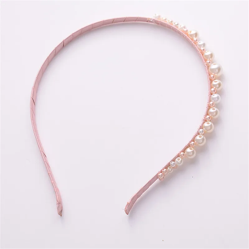 

2020 New Fashion Women Girls Pearl Pink Princess Hair Hoop Hairband Headband Party Hair Band for Girls Hair Accessories Headwear