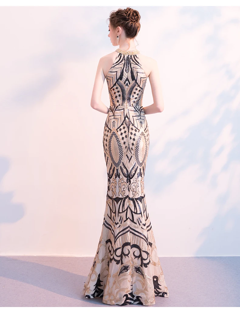 Женское вечернее платье с узорчатым принтом SOLOVEDRESS длинное облегающее в стиле