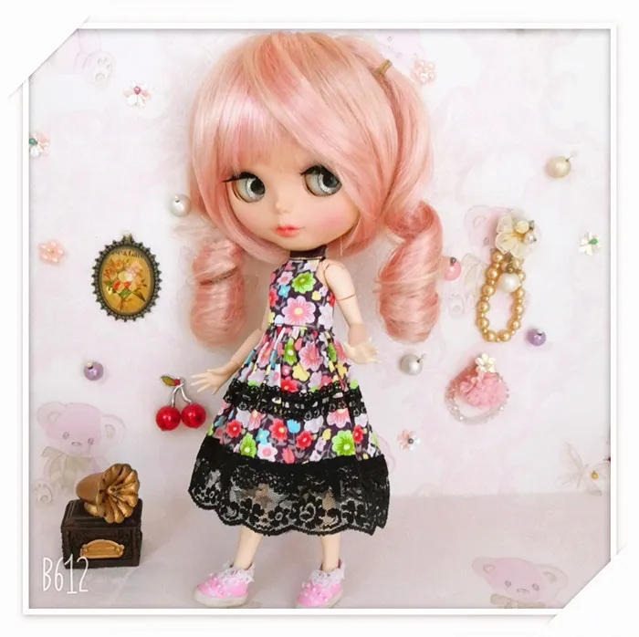 Кукла 1/6 черное кружевное платье Blyth одежда(подходит для blyth, azone, ob24, Lai, mmk, ICY, кукла 1/6