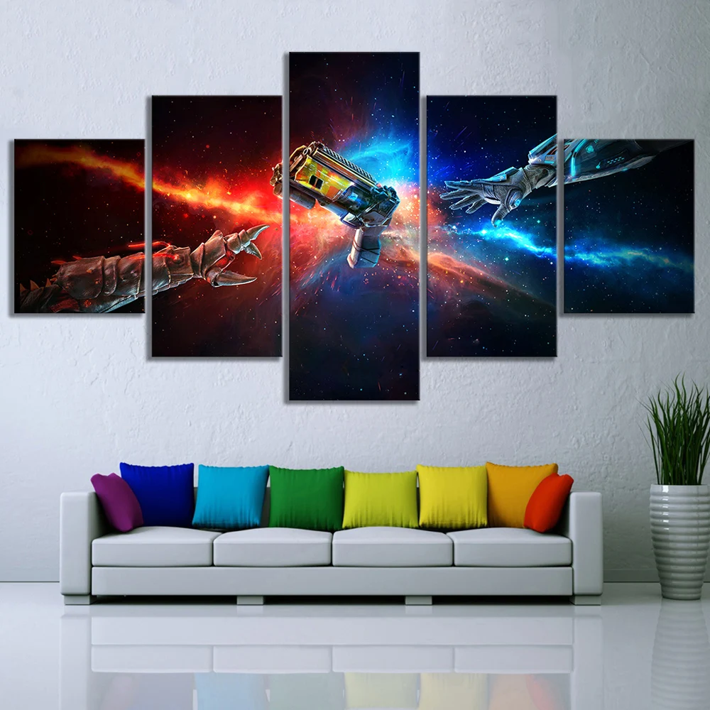 5 панелей аркадный постер виртуальной реальности космическая игра Космический