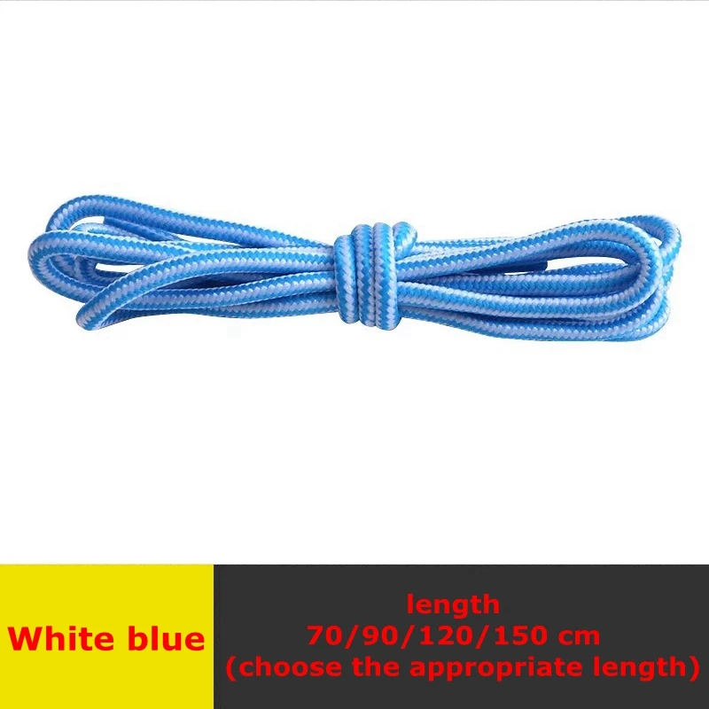 White blue Высококачественные круглые шнурки; двухцветные шнурки для обуви; унисекс; уличные спортивные ботинки martin для отдыха; 1 пара - Цвет: White blue