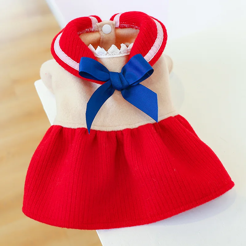 

Одежда для домашних животных, шерстяное красное платье принцессы на осень и зиму, Новые товары для сохранения тепла, турмалиновые платья дл...