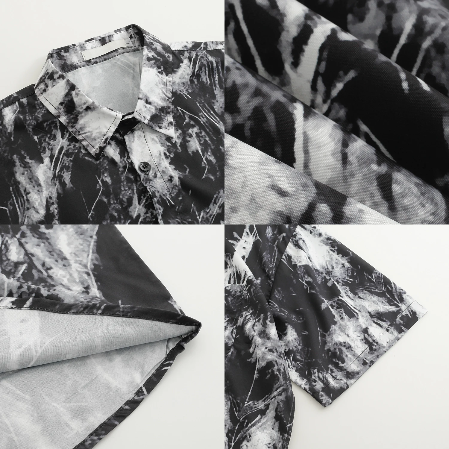 

Causal Half Sleeve Shirts Men Tie Dye Ins Fashion Baggy Social Harajuku Holiday All-match Streetwear Pockets Handsome Camisa New