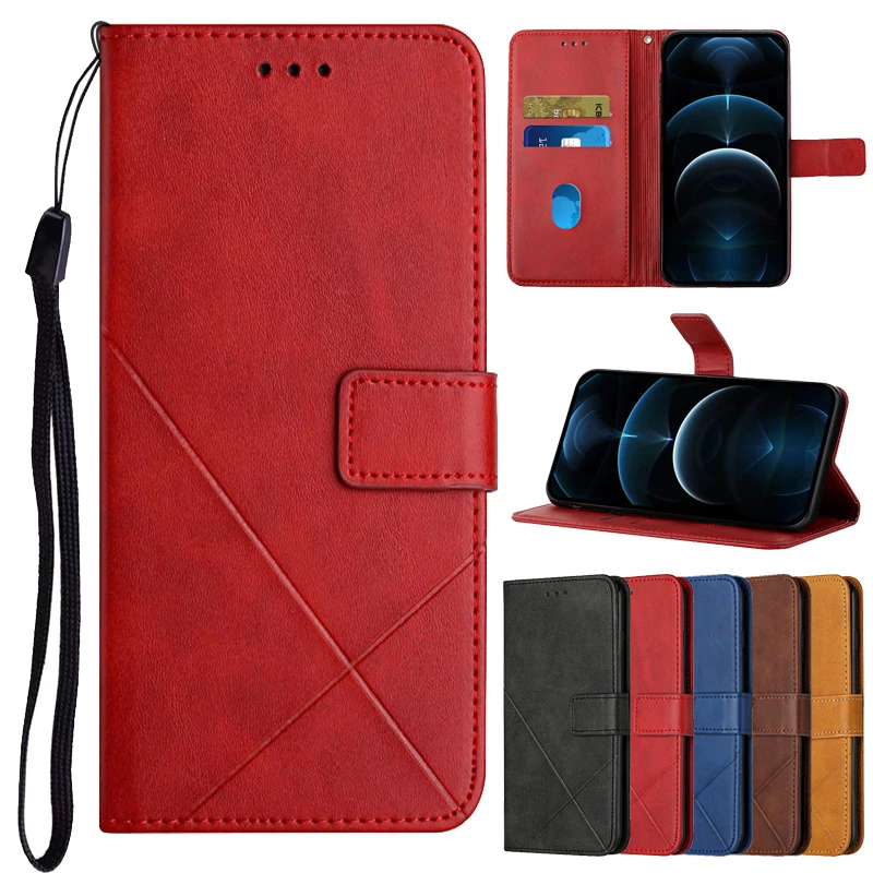 

Solid Color Cross Leather Case for iPhone 13 12 Mini 11 Pro Max 8 7 6 S Plus SE 2020 XR XS X Luxury Magnetic Wallet Flip Cover