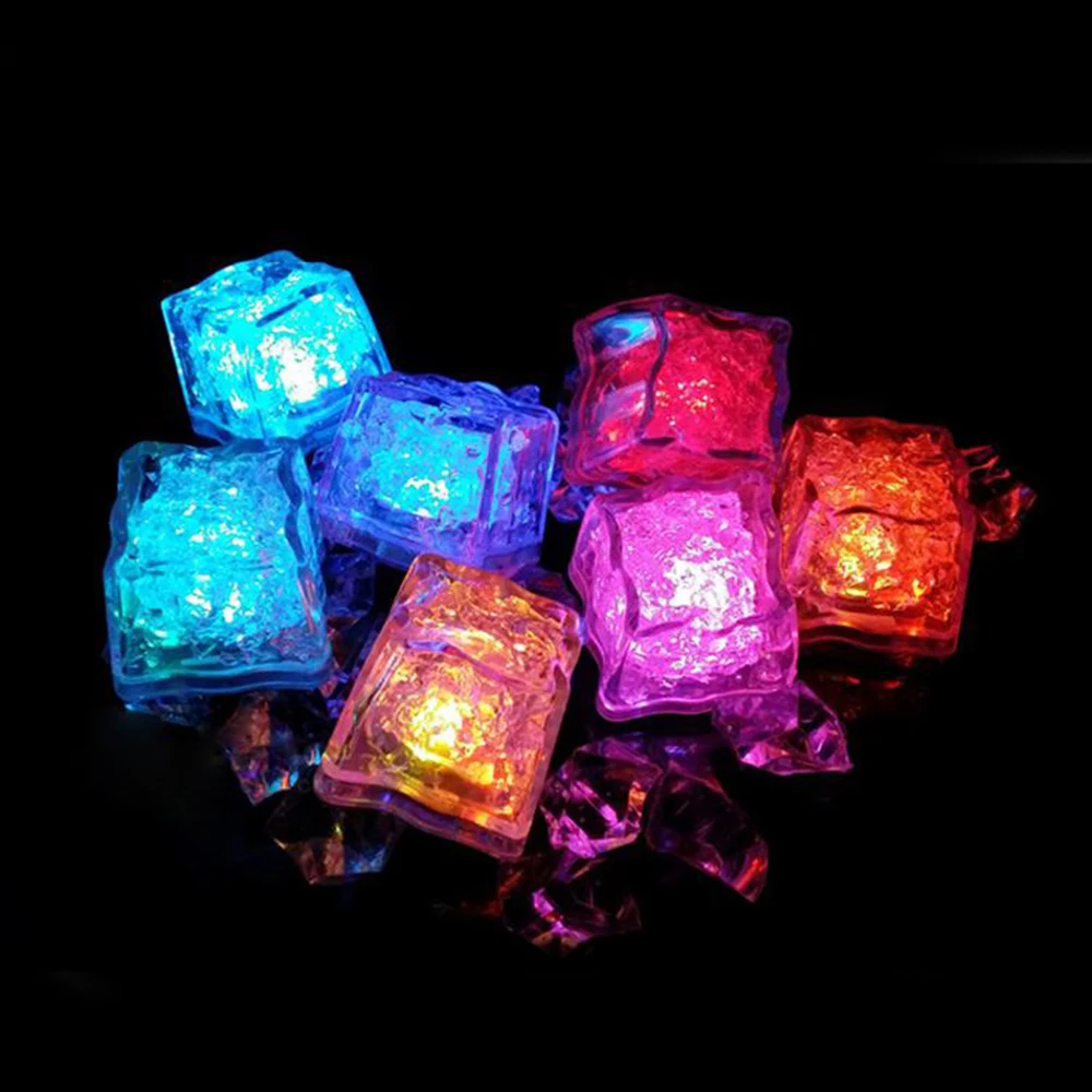 12 шт. Светящиеся Кубики Льда красочный сенсорный датчик ночной Светильник