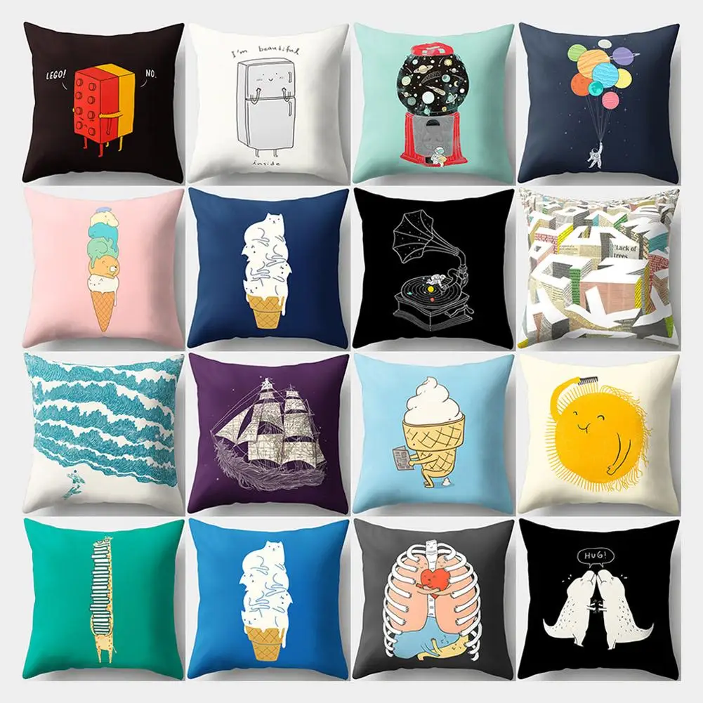 45 см x чехол для подушки с изображением мороженого воздушного шара из полиэстера