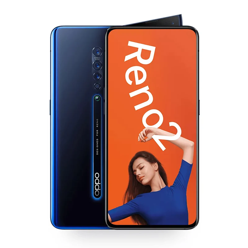 Night Blue OPPO Reno 2 Мобильный телефон Snapdragon 730G Восьмиядерный 8G+ 128G 48MP камера телефон VOOC 3,0 экран отпечаток пальца 5x зум OIS - Цвет: Night Blue