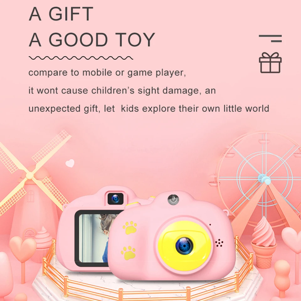 

2 Inch Screen Chargable Photography Props Cute Baby Child Birthday Gift Kids Digital Cameral Toys Mini Digital Camera Toys for K