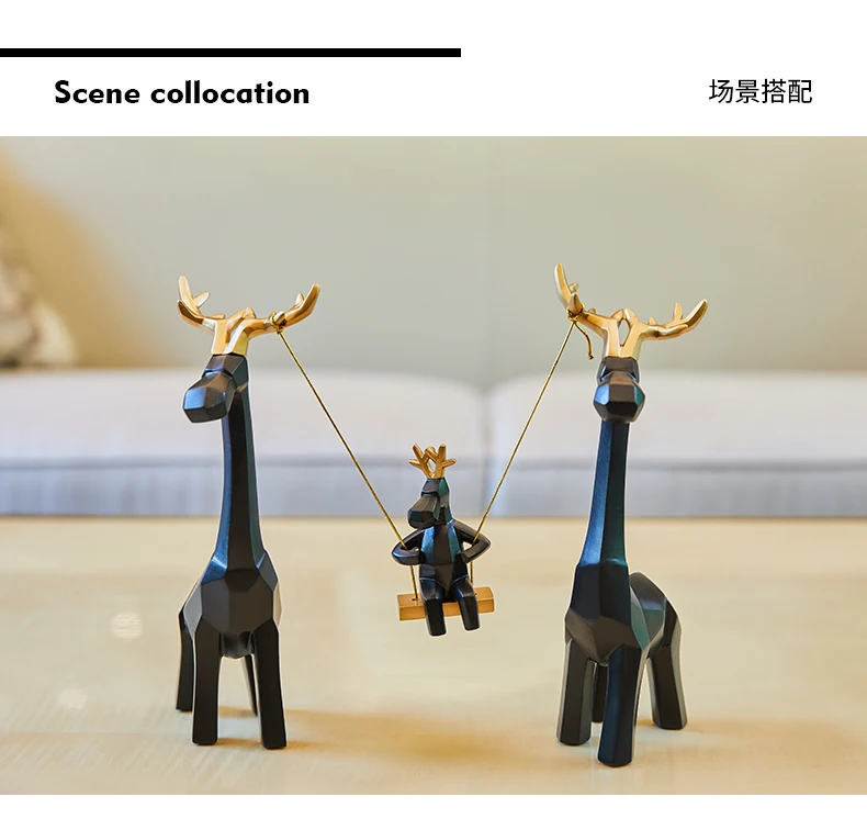 

Luxury Designer Home Decor Modern Miniature Resin Figurines Fantasy Lot Animal Deer Ozdoby Do Pokoju Household Products BL50BJ