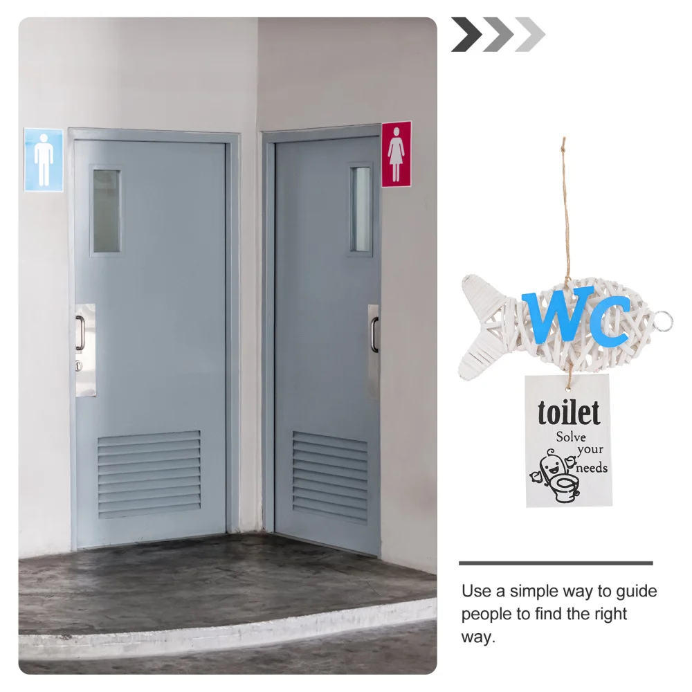 

1pc Creative Fish Sign Decorative Board Toilet Indicator Toilet Indicator Board