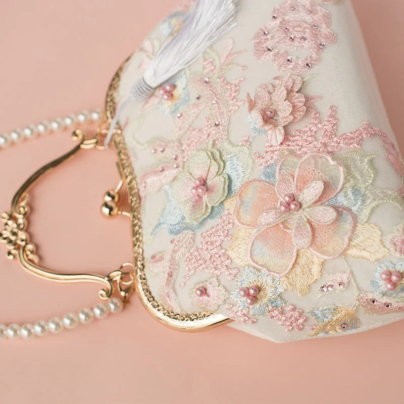 

Women Vintage Kiss Lock Top Handle Handbag Evening Purse Crossbody Shoulder Bag with Chain Strap