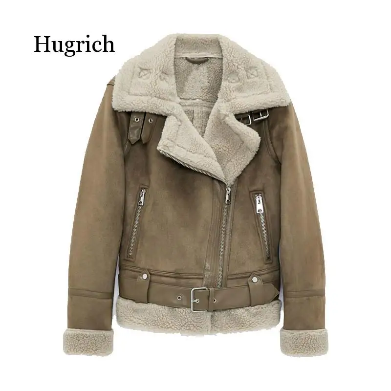 Новинка 2021 осенне зимнее женское плюшевое утепленное пальто из оленьей кожи с