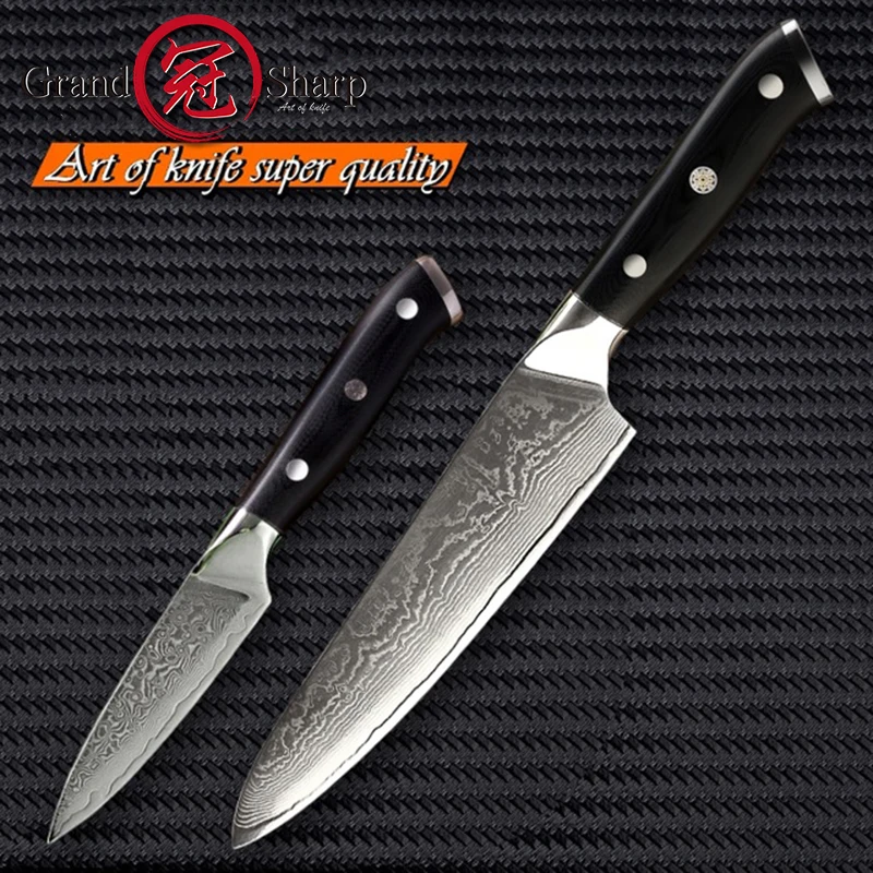 

2Pcs Chef Paring Kitchen Knives Set 67 Layers VG10 Damascus Steel High Quality Very Sharp Japanese Knives G10 Handle Gift Box