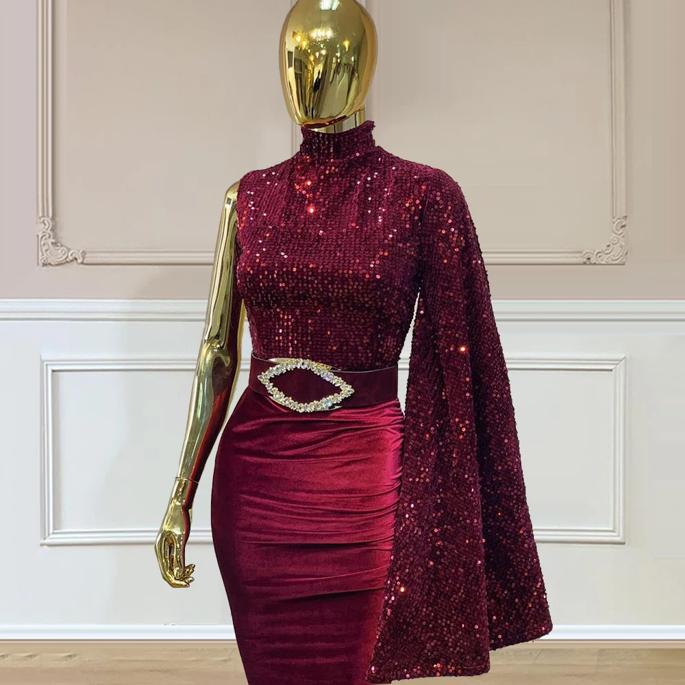 

Sexy Modern Burgundy Tight Prom Dress Mermaid vestidos elegantes para mujer vestidos formales 2021