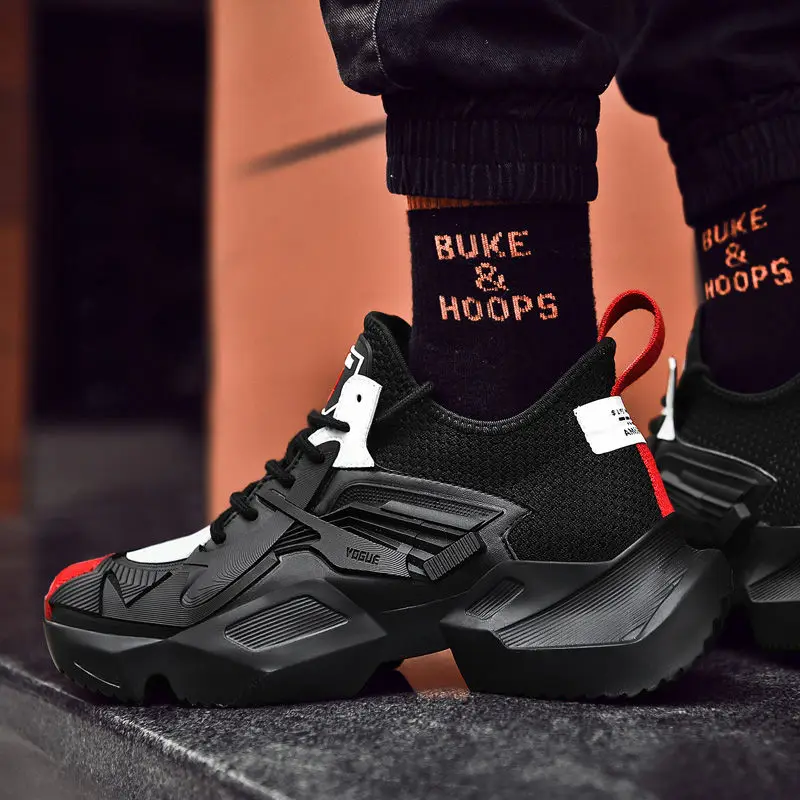 

Fashion Men Sneakers Mesh Casual Shoes Lac-up Mens Shoes Lightweight Vulcanize Shoes Walking Sneakers Black Zapatillas Hombre