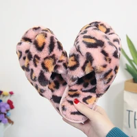 winter women slippers fur slippers multi color comfortable flat ladies shoes leopard warm shoes woman indoor furry slippers