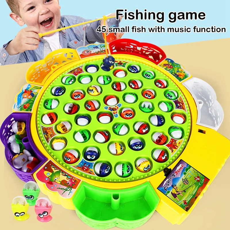 

Детские рыболовные игрушки, электрическая вращающаяся рыболовная игра, музыкальная пластина для рыбы, набор магнитных спортивных игрушек ...