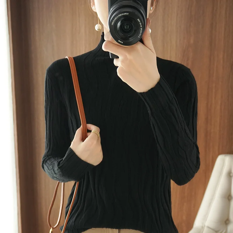 

Sweater Woman 2020 new autumn and winter long sleeves with a slim bottom blouse half turtleneck sweater SBC542-SBC544