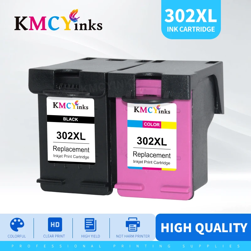

KMCYinks for HP 302 XL for HP 302XL Printer Ink Cartridge for HP Deskjet 1110 2130 1112 3630 4520 4250 3830 5220 5230 5232
